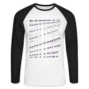 Bottrop Germany City Font Skyline Home - Unisex Long Sleeve Baseball T-Shirt - white/black - Front - Nik (191cm)
