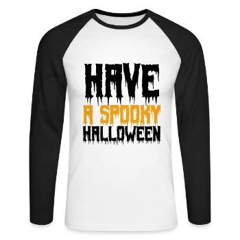 Have A Spooky Halloween. - T-shirt baseball manches longues Homme - blanc/noir - Devant - Nik (191cm)