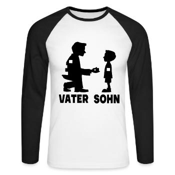 Vater Sohn Puzzle Charakter Wesen Persönlichkeit - Unisex Baseballshirt langarm - Weiß/Schwarz - Vorne - Nik (191cm)