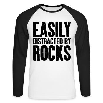 Slightly distracted by rocks Egyptian - Unisex Long Sleeve Baseball T-Shirt - white/black - Front - Nik (191cm)