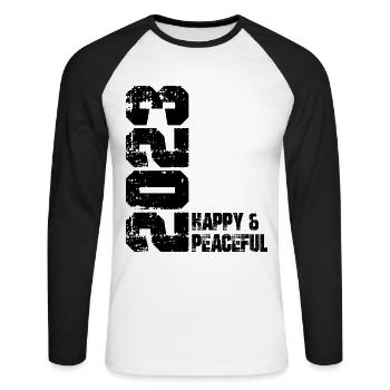 Freedom for All Humanity - Unisex Long Sleeve Baseball T-Shirt - white/black - Front - Nik (191cm)
