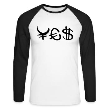 Good life - Unisex Long Sleeve Baseball T-Shirt - white/black - Front - Nik (191cm)