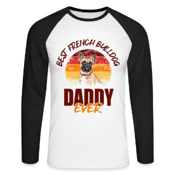French Bulldog - Unisex Long Sleeve Baseball T-Shirt - white/black - Front - Nik (191cm)