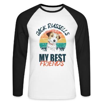 Jack Russell - Unisex Long Sleeve Baseball T-Shirt - white/black - Front - Nik (191cm)