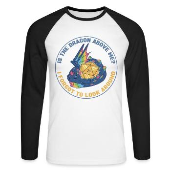 Pen and Paper Für RPG Gaming Vater - Unisex Baseballshirt langarm - Weiß/Schwarz - Vorne - Nik (191cm)