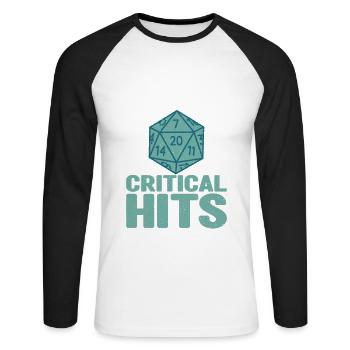Pen and Paper for RPG Gaming Father - Unisex Long Sleeve Baseball T-Shirt - white/black - Front - Nik (191cm)