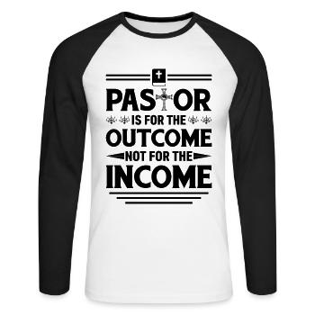 Pastor Ist Für Das Ergebnis Da, Nicht Für Den - Unisex Baseballshirt langarm - Weiß/Schwarz - Vorne - Nik (191cm)