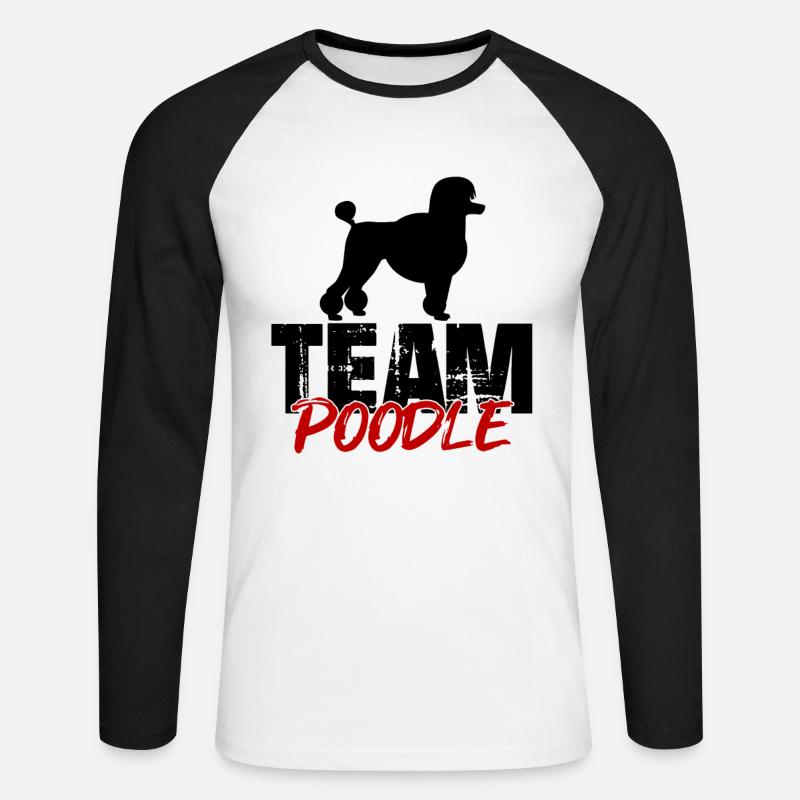 Team Pudel - Unisex Baseballshirt langarm - Weiß/Schwarz