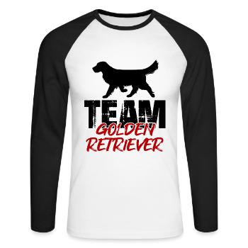 Team Golden Retriever - Unisex Long Sleeve Baseball T-Shirt - white/black - Front - Nik (191cm)
