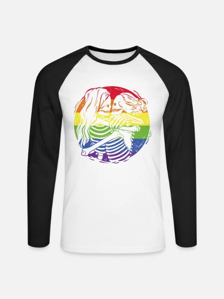 Lesben Gay Pride Bisexuell - Unisex Baseballshirt langarm - Weiß/Schwarz