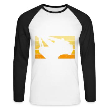 Ich Schleppe Auch Am Wochenende Ab - Unisex Baseballshirt langarm - Weiß/Schwarz - Vorne - Nik (191cm)