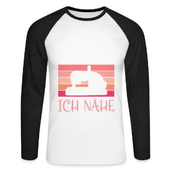 Ich Brauche Kein Yoga Ich Nähe Geschenk - Unisex Baseballshirt langarm - Weiß/Schwarz - Vorne - Nik (191cm)