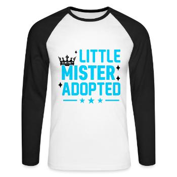 Little Mister Adopted Crown Stars First - Unisex Long Sleeve Baseball T-Shirt - white/black - Front - Nik (191cm)