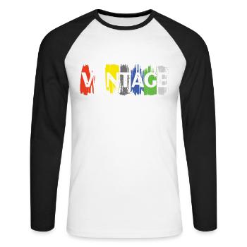 Born 1982 Retro 40th Birthday Limited - Unisex Long Sleeve Baseball T-Shirt - white/black - Front - Nik (191cm)