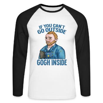 Van Gogh Art - Unisex Long Sleeve Baseball T-Shirt - white/black - Front - Nik (191cm)