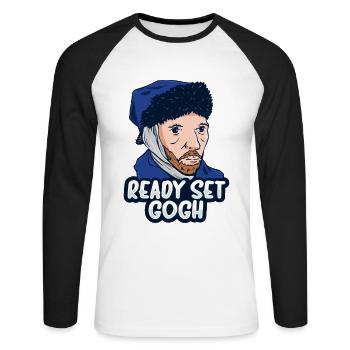 Van Gogh Kunst - Unisex Baseballshirt langarm - Weiß/Schwarz - Vorne - Nik (191cm)