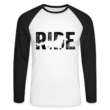 Pferde Reiten Wie Niemand Cowboy-rennpferd - Unisex Baseballshirt langarm - Weiß/Schwarz - Vorne - Nik (191cm)