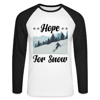 Hoffnung Auf Skispaß Im Schnee - Unisex Baseballshirt langarm - Weiß/Schwarz - Vorne - Nik (191cm)