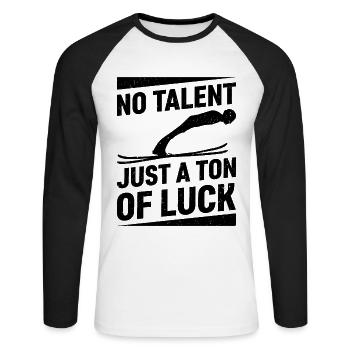 , just a lot of luck ski jumping - Unisex Long Sleeve Baseball T-Shirt - white/black - Front - Nik (191cm)