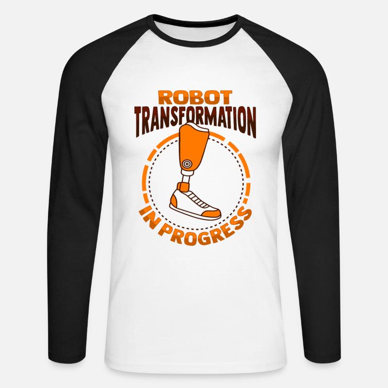 Amputated leg prosthesis Prosthesis Amputation - Unisex Long Sleeve Baseball T-Shirt - white/black