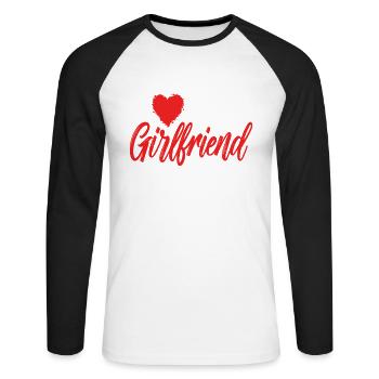 I love my girlfriend, all the best to - Unisex Long Sleeve Baseball T-Shirt - white/black - Front - Nik (191cm)
