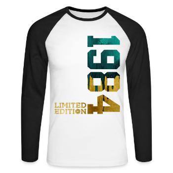 42E ANNIVERSAIRE ÉDITION LIMITÉE 1984 - T-shirt baseball manches longues Homme - blanc/noir - Devant - Nik (191cm)