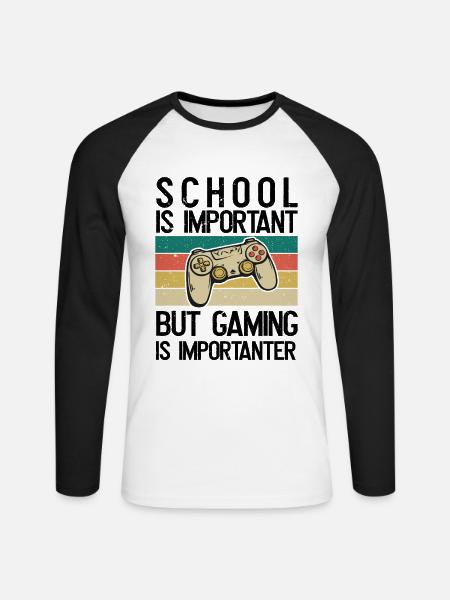 Schule Ist wichtig - Unisex Baseballshirt langarm - Weiß/Schwarz