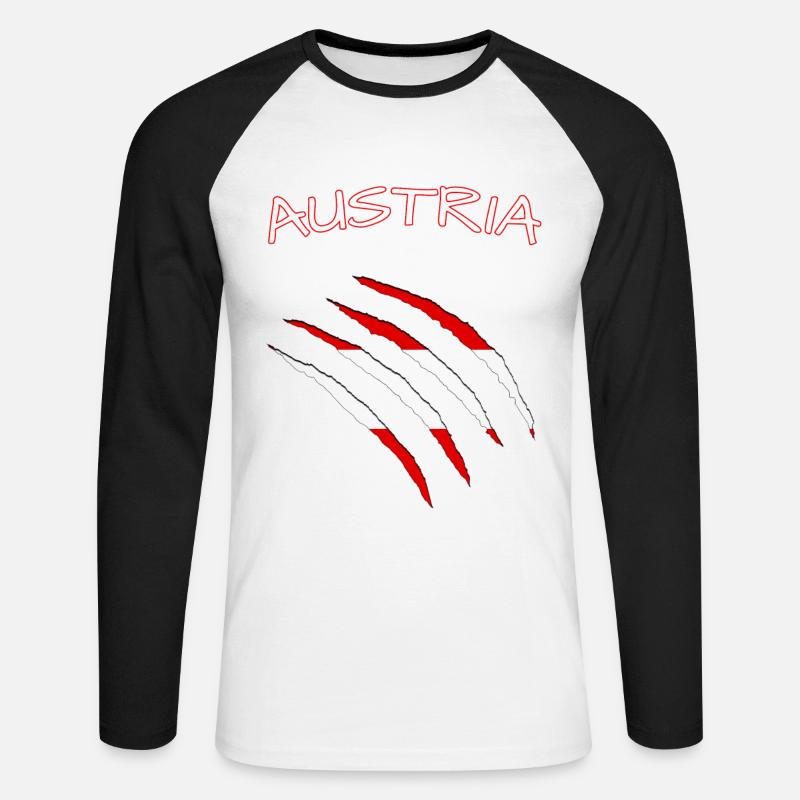 Austria Risse - Unisex Baseballshirt langarm - Weiß/Schwarz