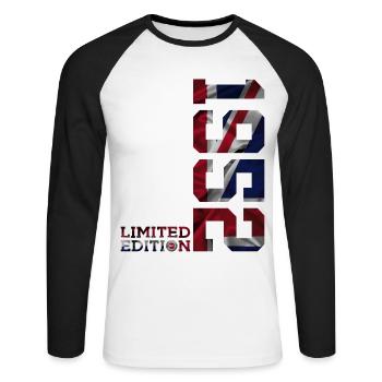 ENGLAND LIMITED EDITION 1952 UK 74TH BIRTHDAY - Unisex Long Sleeve Baseball T-Shirt - white/black - Front - Nik (191cm)