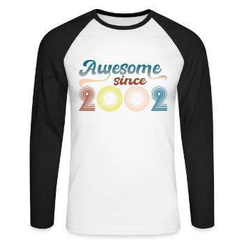 Fantastic since 2002 retro 21st Bitrthday - Unisex Long Sleeve Baseball T-Shirt - white/black - Front - Nik (191cm)
