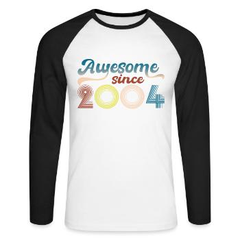Fantastique depuis 2004 rétro 19th Bitrthday - T-shirt baseball manches longues Homme - blanc/noir - Devant - Nik (191cm)
