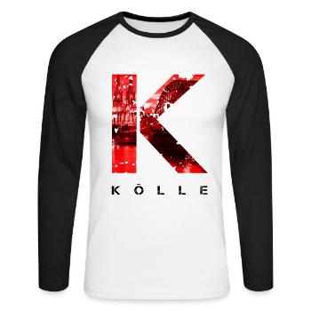 Karneval Kostüm Kölle Alaaf Clown Wappen Dom Köln - Unisex Baseballshirt langarm - Weiß/Schwarz - Vorne - Nik (191cm)