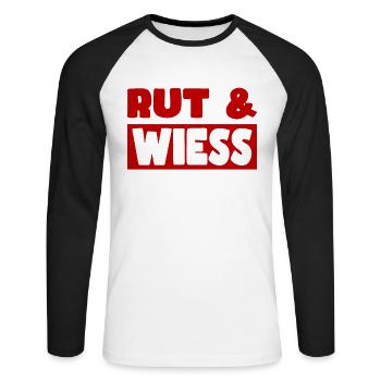 Karneval Kostüm Kölle Alaaf Clown Wappen Dom Köln - Unisex Baseballshirt langarm - Weiß/Schwarz - Vorne - Nik (191cm)