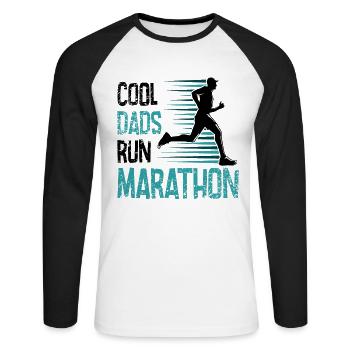 Courir le défi du marathon de 26,2 miles - T-shirt baseball manches longues Homme - blanc/noir - Devant - Nik (191cm)