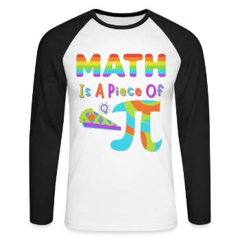 Pi Day 2023 Mathe ist ein Stück Pi Regenbogenbuchstaben - Unisex Baseballshirt langarm - Weiß/Schwarz - Vorne - Nik (191cm)
