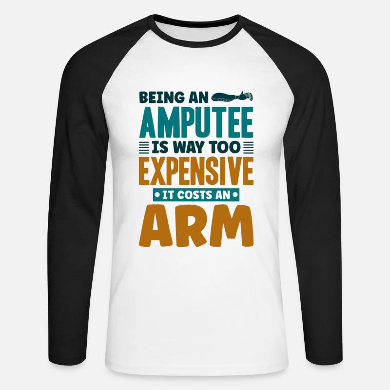 Being an amputee an arm - Unisex Baseballshirt langarm - Weiß/Schwarz