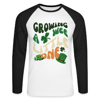 Cultiver un petit trèfle de la Saint-Patrick - T-shirt baseball manches longues Homme - blanc/noir - Devant - Nik (191cm)