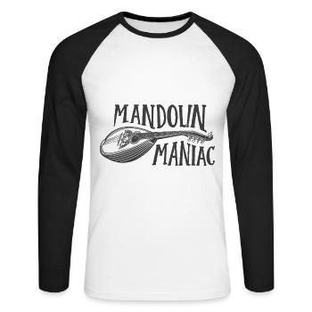 Witziges Bluegrass-Musiker-Design für - Unisex Baseballshirt langarm - Weiß/Schwarz - Vorne - Nik (191cm)