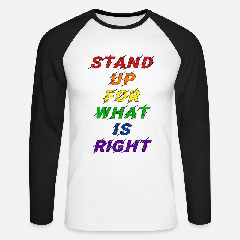 Pride LGBT Statement - Unisex Baseballshirt langarm - Weiß/Schwarz