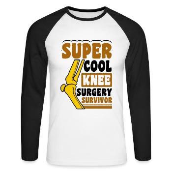 Super Cool Knee Surgery Survivor - Unisex Baseballshirt langarm - Weiß/Schwarz - Vorne - Nik (191cm)