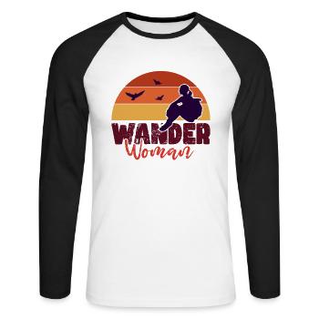 Wander Women in Nature - Unisex Long Sleeve Baseball T-Shirt - white/black - Front - Nik (191cm)