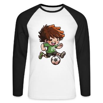 Football de maternelle Garçons inscrits en 1ère année - T-shirt baseball manches longues Homme - blanc/noir - Devant - Nik (191cm)