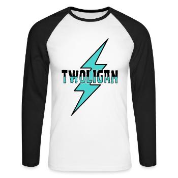 Twoligan Schreckliche Zwei - Unisex Baseballshirt langarm - Weiß/Schwarz - Vorne - Nik (191cm)