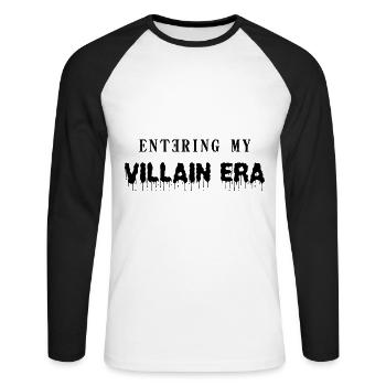 The era of villains begins - Unisex Long Sleeve Baseball T-Shirt - white/black - Front - Nik (191cm)