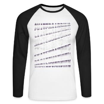 Skateboarding Skate Skater Skateboard Sk8 Font - Unisex Long Sleeve Baseball T-Shirt - white/black - Front - Nik (191cm)