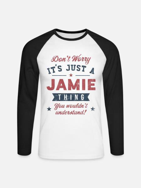 Its a Jamie thing - Unisex Long Sleeve Baseball T-Shirt - white/black