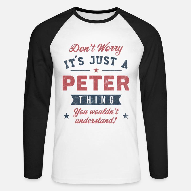 Es ist eine Peter-Sache - Unisex Baseballshirt langarm - Weiß/Schwarz