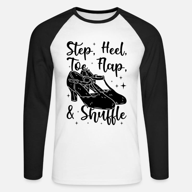 Stepptänzer Stepptanzschuhe Stepptanzlehrer - Unisex Baseballshirt langarm - Weiß/Schwarz