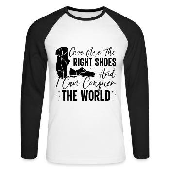Tap Dancer Tap Dance Shoes Tap Dance Instructor - Unisex Long Sleeve Baseball T-Shirt - white/black - Front - Nik (191cm)