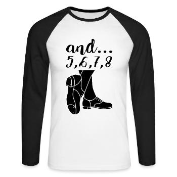 Tap Dancer Tap Dance Shoes Tap Dance Instructor - Unisex Long Sleeve Baseball T-Shirt - white/black - Front - Nik (191cm)